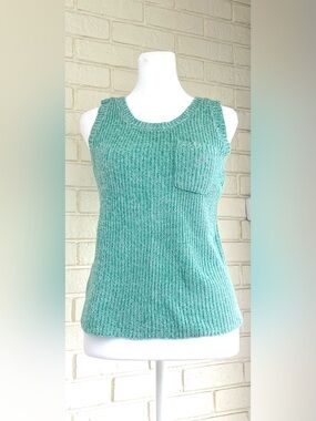 NWT! LOFT Teal Aqua Knit Sleeveless Tank Top / Sweater Tank